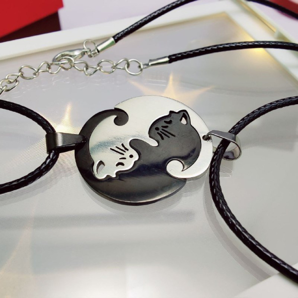 Парные подвески / двойные кулоны - пазлы / котики Инь Ян / собачки Инь Ян